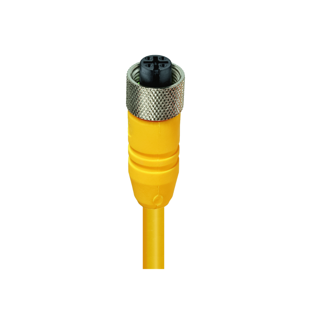 M12 A-coded female yellow body TPE yellow 5wire
